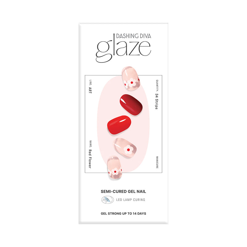 [APRIL COLLECTION] GLAZE GEL NAIL – RED FLOWER