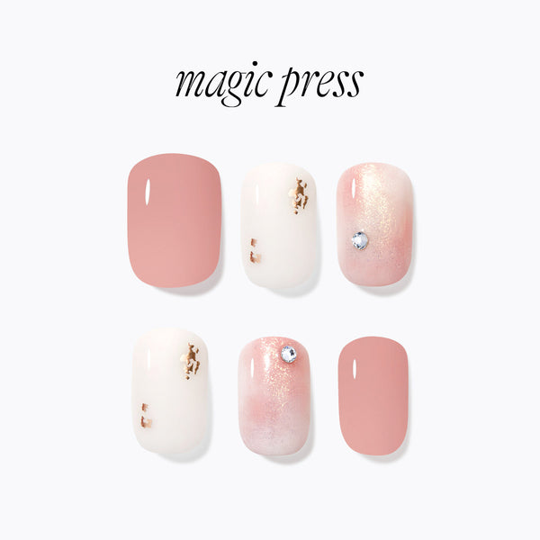 [CANDLELIGHT] MAGIC PRESS NAIL - PINKISH MARBLE