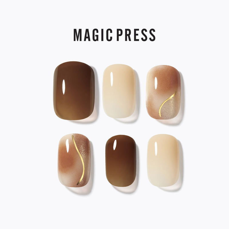 [MULBERRY] MAGIC PRESS NAIL - SADDLE BROWN