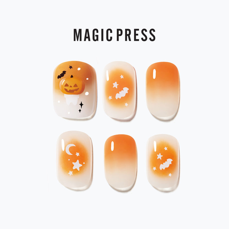 [HALLOWEEN] MAGIC PRESS NAIL - PUMPKIN GHOST