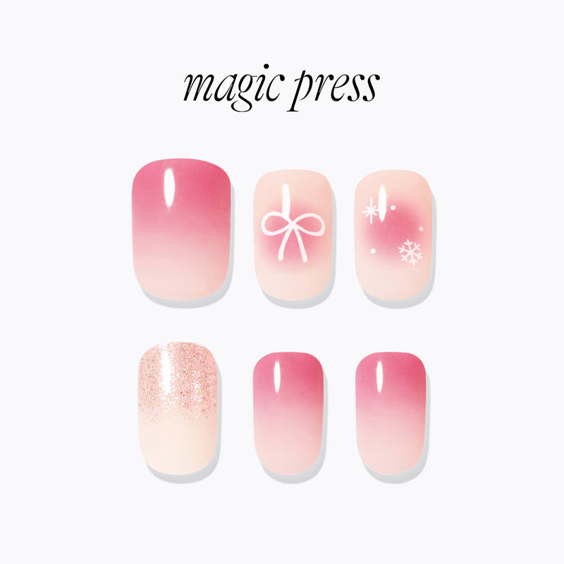 [ALLEY] MAGIC PRESS NAIL - PINKY RIBBON