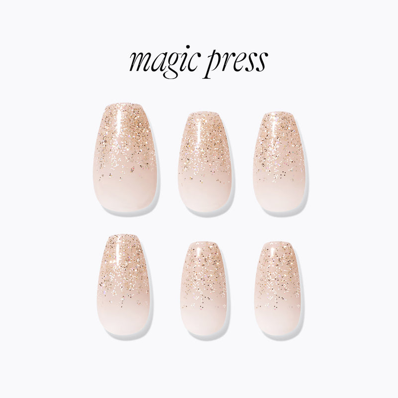 [SILKY BLUSH] MAGIC PRESS NAIL - GLITTERY