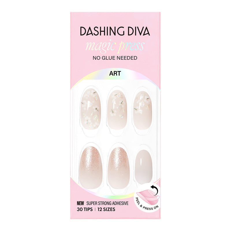 [WHITE FLORAL] MAGIC PRESS NAIL - WHITE FLORAL