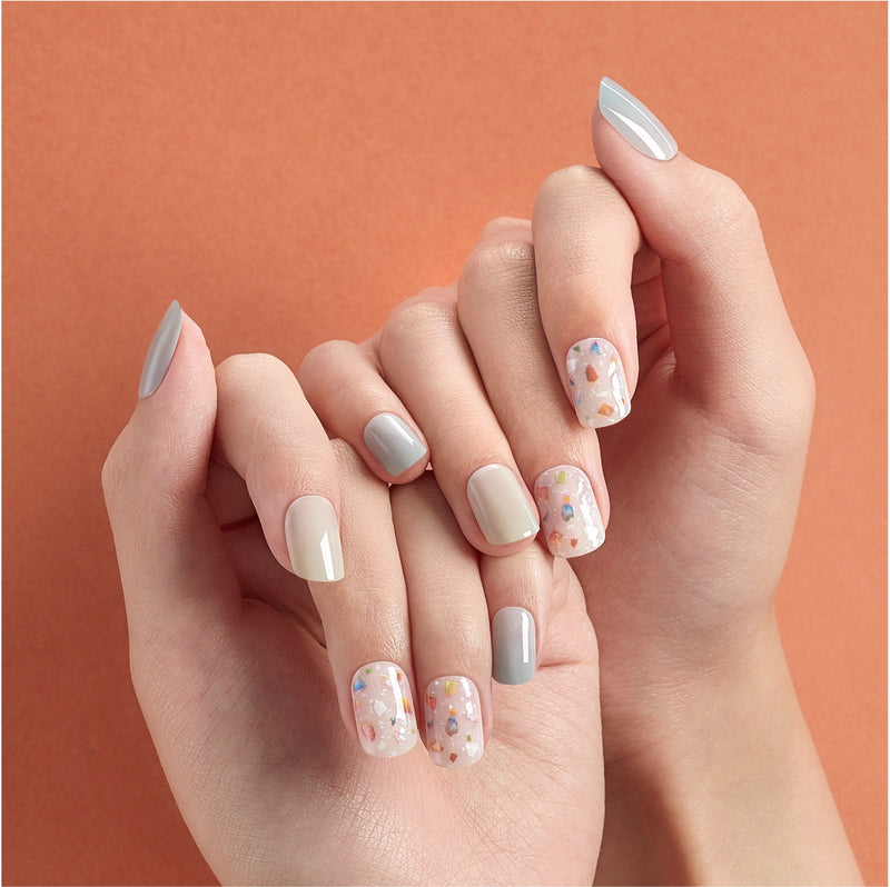 [TWEED & TERRAZZO] MAGIC PRESS NAIL - MINT TERRAZZO