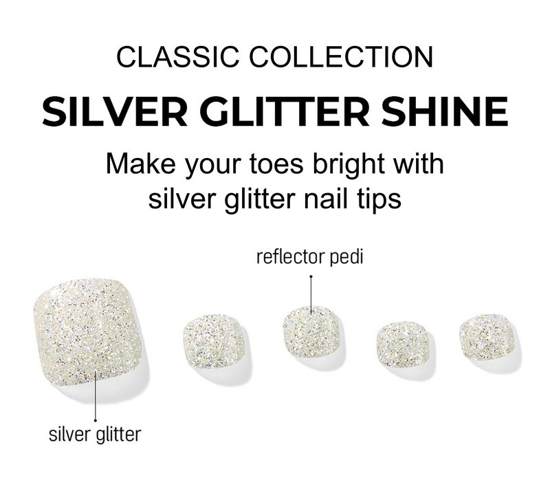 [VIVID & SIMPLE COLLECTION] MAGIC PRESS PEDI - SILVER GLITTER SHINE