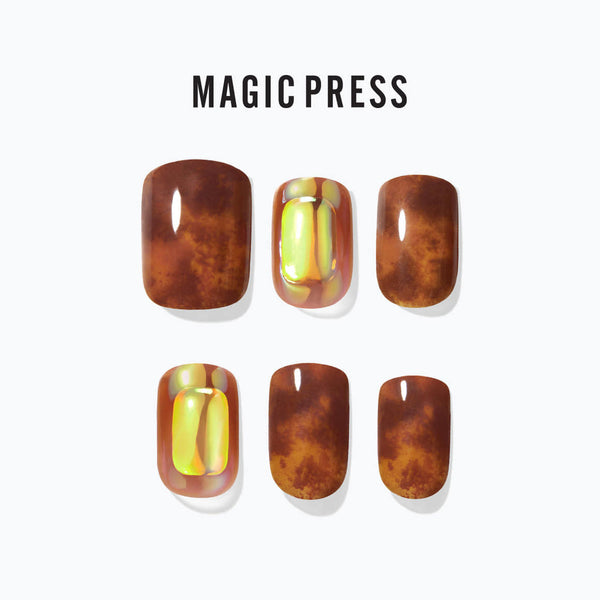 [CRUSH ON YOU] MAGIC PRESS NAIL - MOCHA AMBER SHINE