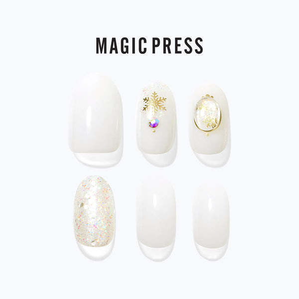 [CRUSH ON YOU] MAGIC PRESS NAIL - WHITE BOUGUET SHINE