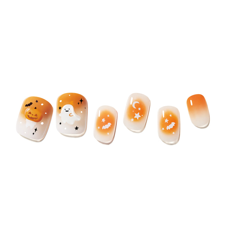 [HALLOWEEN] MAGIC PRESS NAIL - PUMPKIN GHOST