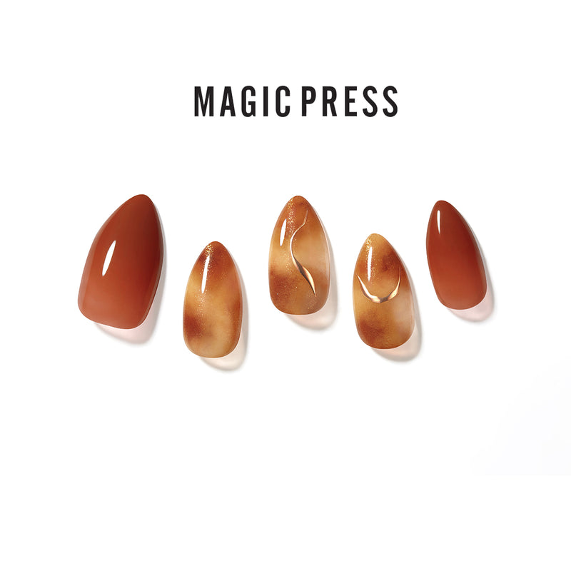 [GEMSTONE] MAGIC PRESS NAIL - BROWN AMBER