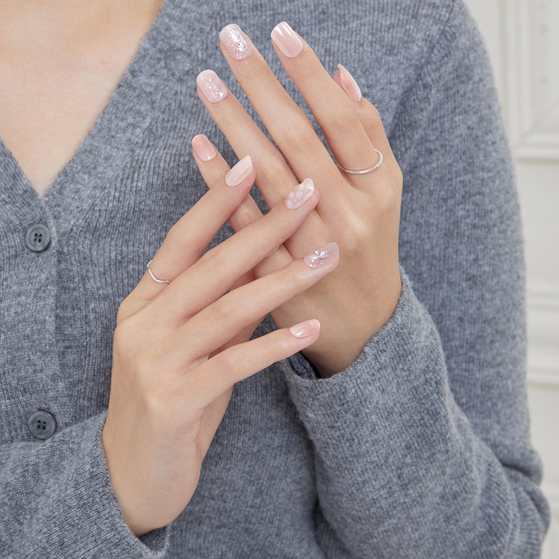 [DRAWING HEART] MAGIC PRESS NAIL - PINK QUILTING