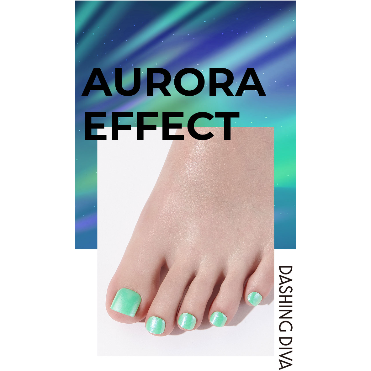 [AURORA EFFECT] GLOSS GEL PEDI STICKER -  AUROROA NEON MINT