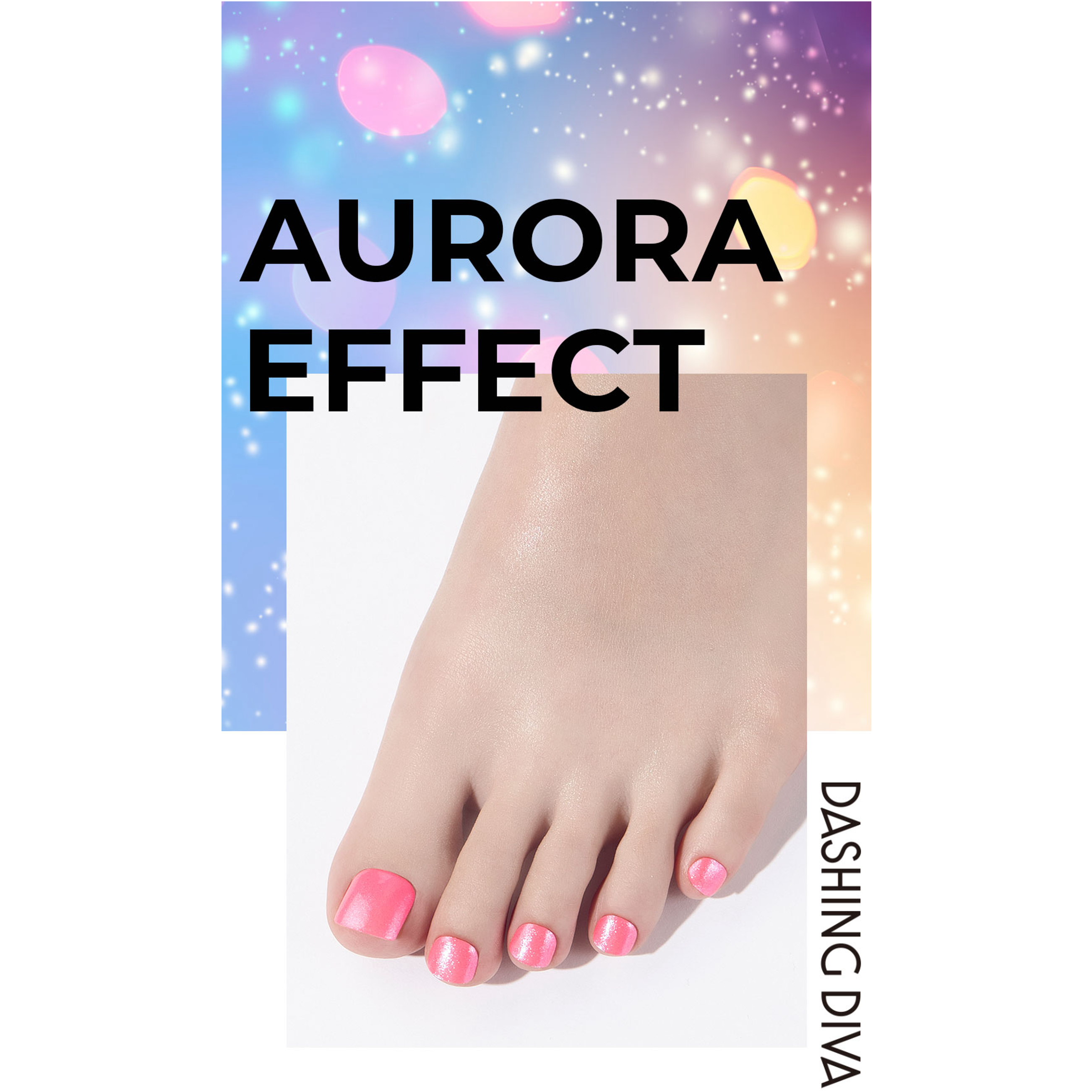 [AURORA EFFECT] GLOSS GEL PEDI STICKER - AURORA NEON PINK