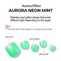 [AURORA EFFECT] GLOSS GEL PEDI STICKER -  AUROROA NEON MINT