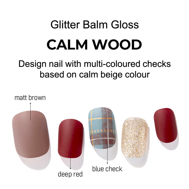 [GLITTER BOMB] GLOSS GEL NAIL STICKER - CALM WOOD