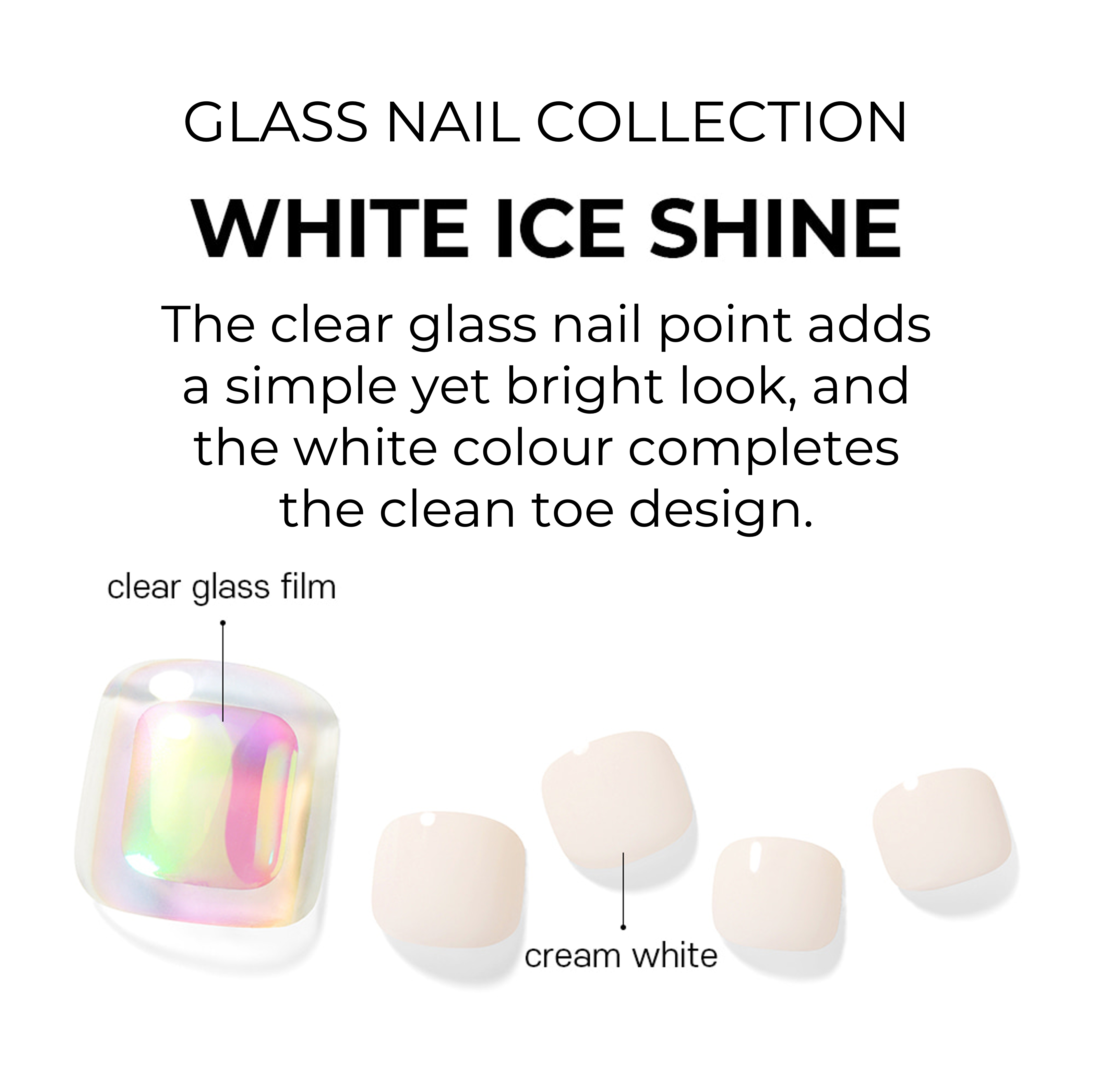 [GLASS NAIL COLLECTION] MAGIC PRESS PEDI - WHITE ICE SHINE