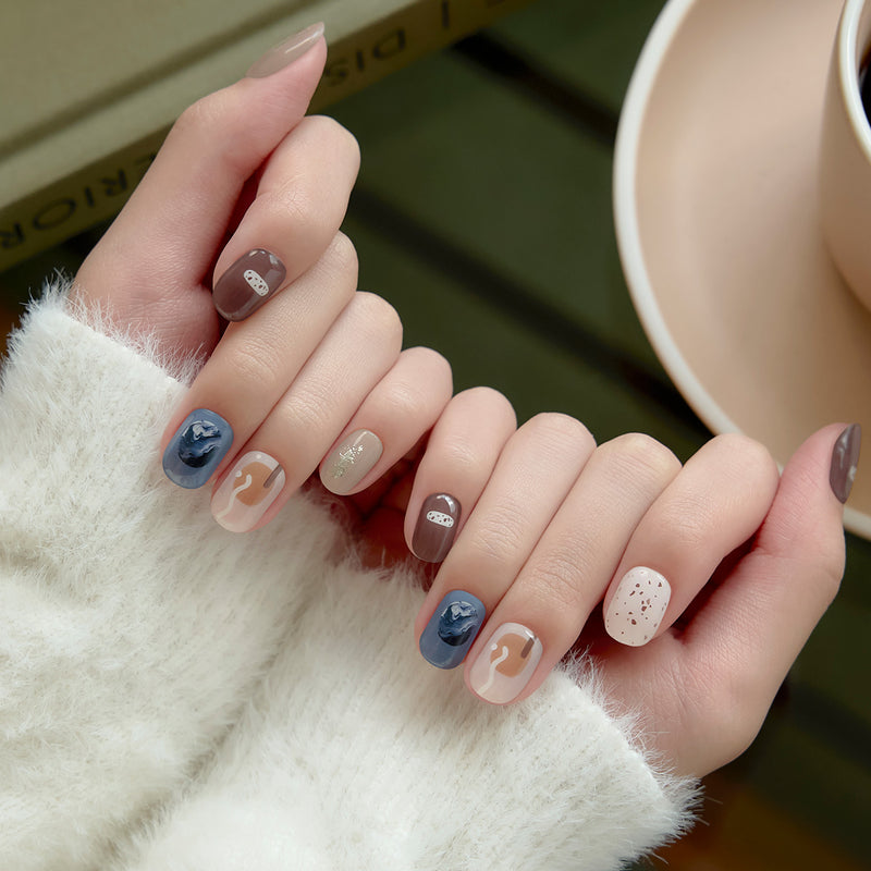 [COLORFUL LATTE] GLOSS GEL NAIL STICKER - WOODY SCENT