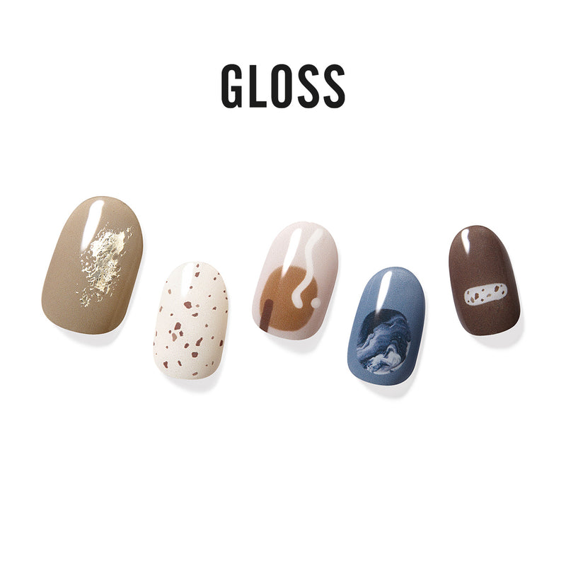 [COLORFUL LATTE] GLOSS GEL NAIL STICKER - WOODY SCENT