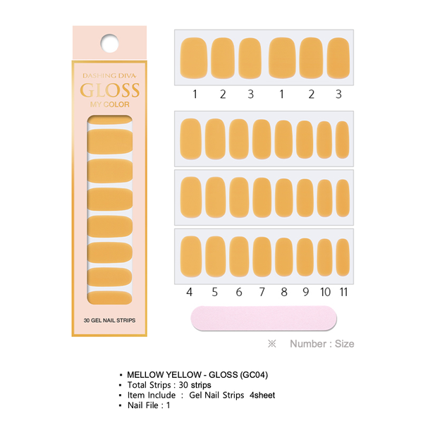 [GLOSS MY COLOUR] GLOSS GEL  NAIL STICKER - MELLOW YELLOW