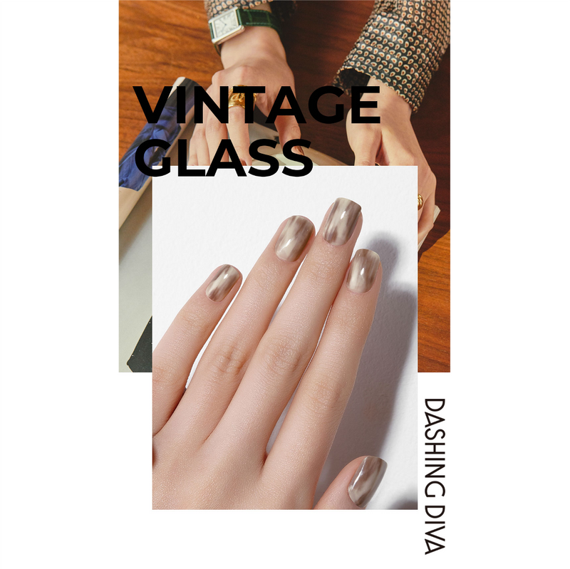 [VINTAGE GLASS COLLECTION] MAGIC PRESS NAIL - VINTAGE BEIGE