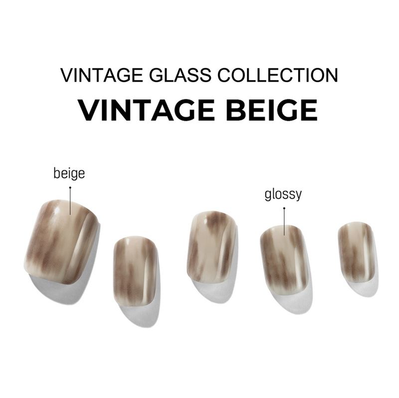 [VINTAGE GLASS COLLECTION] MAGIC PRESS NAIL - VINTAGE BEIGE