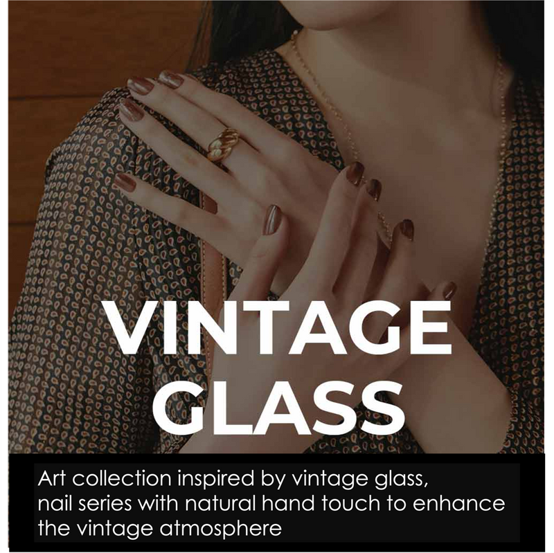 [VINTAGE GLASS COLLECTION] MAGIC PRESS NAIL - VINTAGE BEIGE