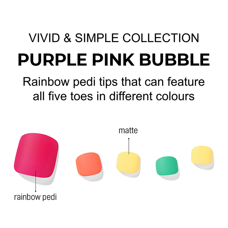 [VIVID & SIMPLE COLLECTION] MAGIC PRESS PEDI - PURPLE PINK BUBBLE