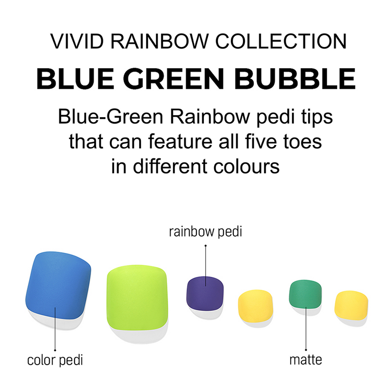 [VIVID RAINBOW COLLECTION] MAGIC PRESS PEDI - BLUE GREEN BUBBLE