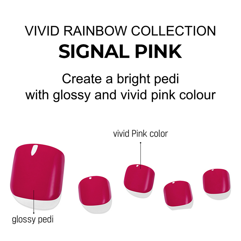 [VIVID RAINBOW COLLECTION] MAGIC PRESS PEDI - SIGNAL PINK