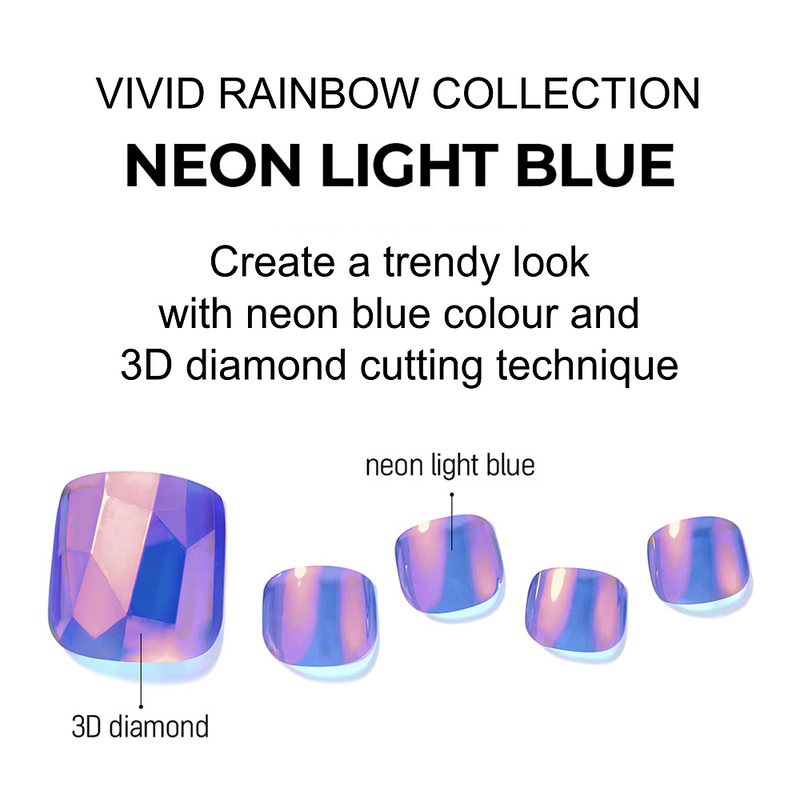 [VIVID RAINBOW COLLECTION] MAGIC PRESS PEDI - NEON LIGHT BLUE