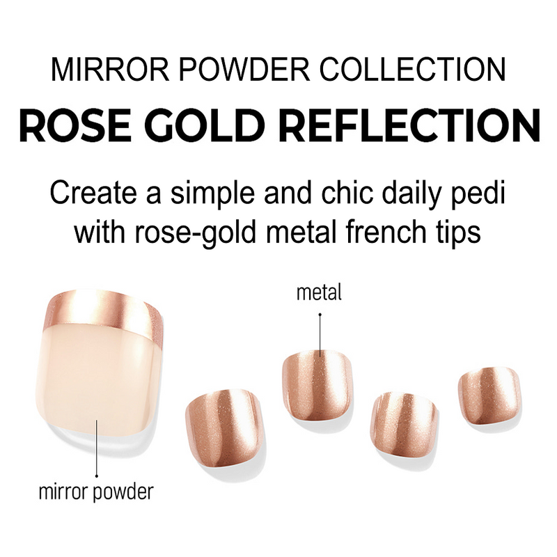 [MIRROR POWDER COLLECTION] MAGIC PRESS PEDI - ROSE GOLD REFLECTION