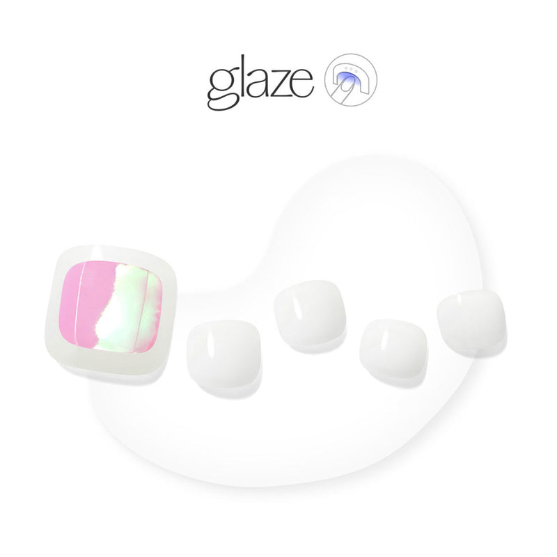 [GLASS PEDI] GLAZE GEL PEDI – GLASSY WHITE