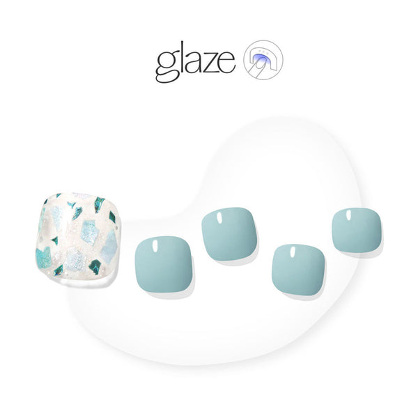 [SEASHELLS ON THE BEACH] GLAZE GEL PEDI – AQUA MINT