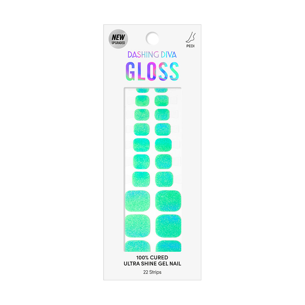 [AURORA EFFECT] GLOSS GEL PEDI STICKER -  AUROROA NEON MINT