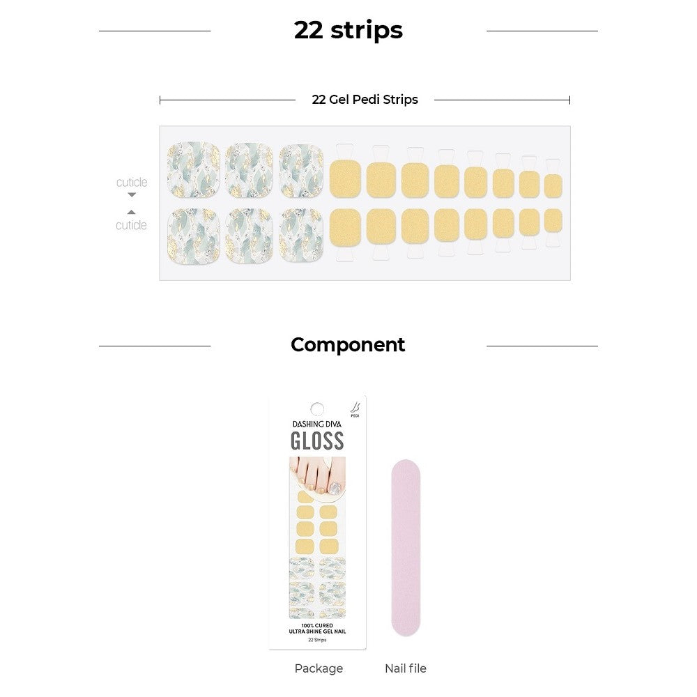 [SUMMER PEDICURE MASS] GLOSS GEL PEDI STICKER - SUNLIGHT