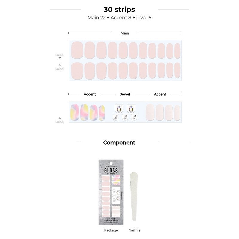 [SUMMER MANICURE BIG STONE] GLOSS GEL NAIL STICKER - TEAR DROP