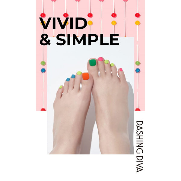 [VIVID & SIMPLE COLLECTION] MAGIC PRESS PEDI - ORANGE GREEN BUBBLE