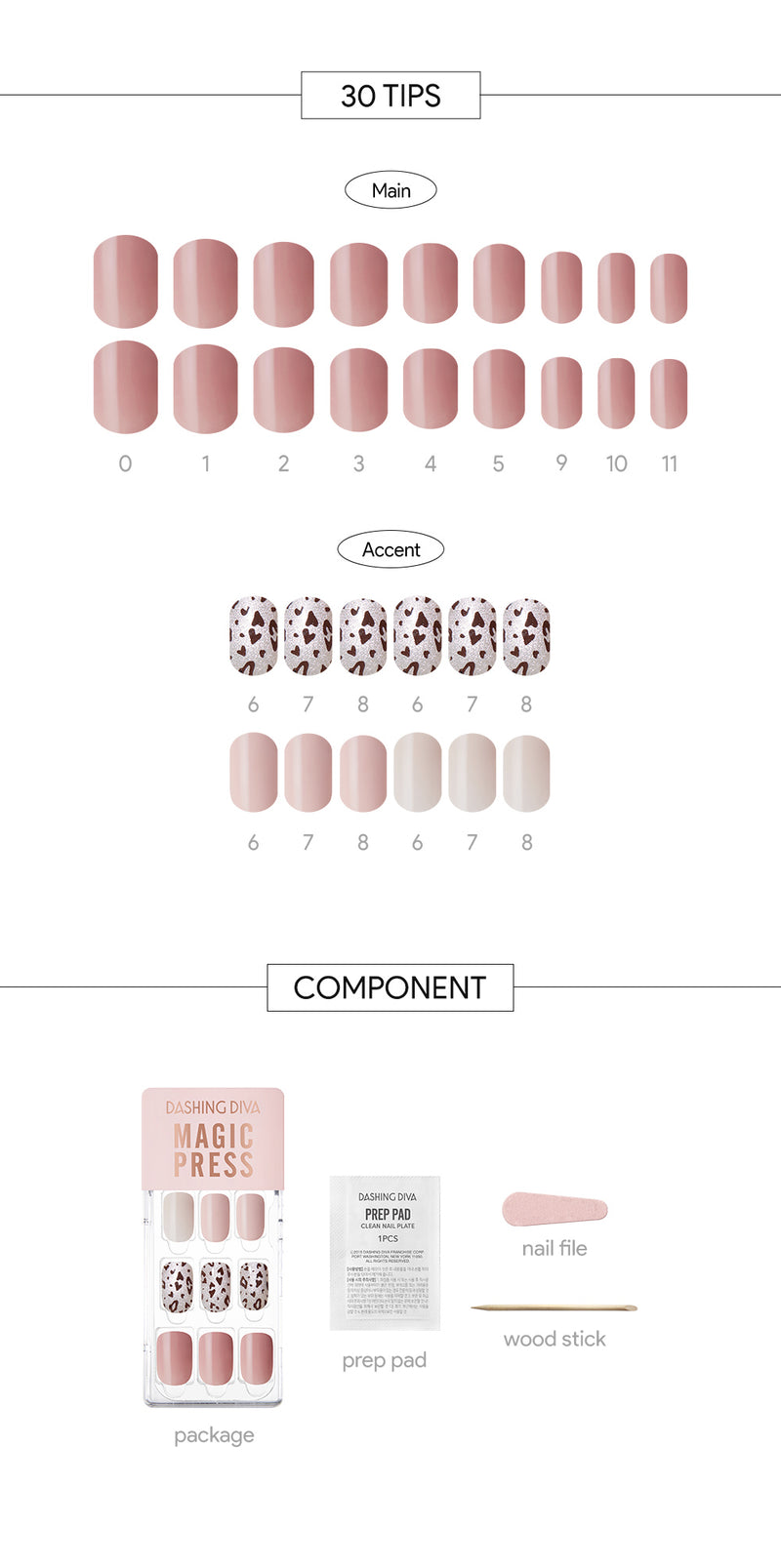 [PINK BLOSSOM] MAGIC PRESS NAIL - ANTIQUE PINK