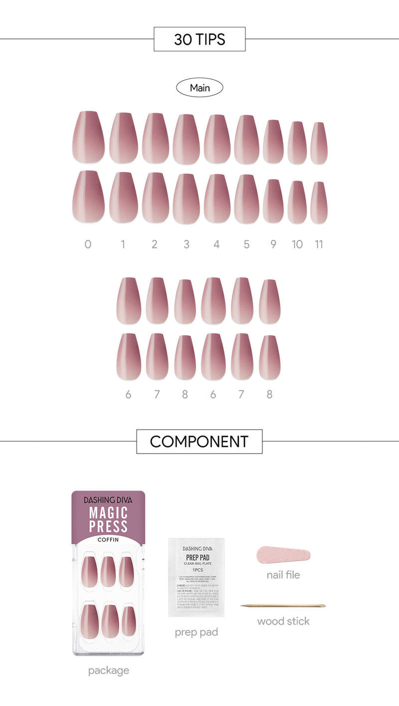 [PINK BLOSSOM] MAGIC PRESS NAIL - PINK ROUGE