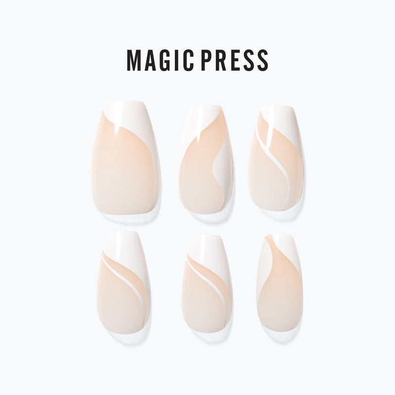 [CHIC COFFIN] MAGIC PRESS NAIL - WHITE SWIRL