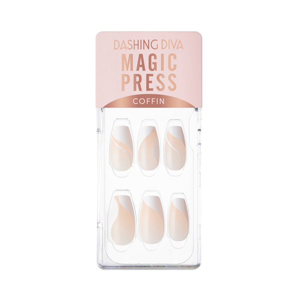 [CHIC COFFIN] MAGIC PRESS NAIL - WHITE SWIRL