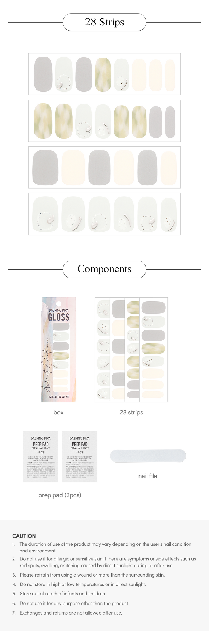 [COLORFUL LATTE] GLOSS GEL NAIL STICKER - GREEN TEA LATTE