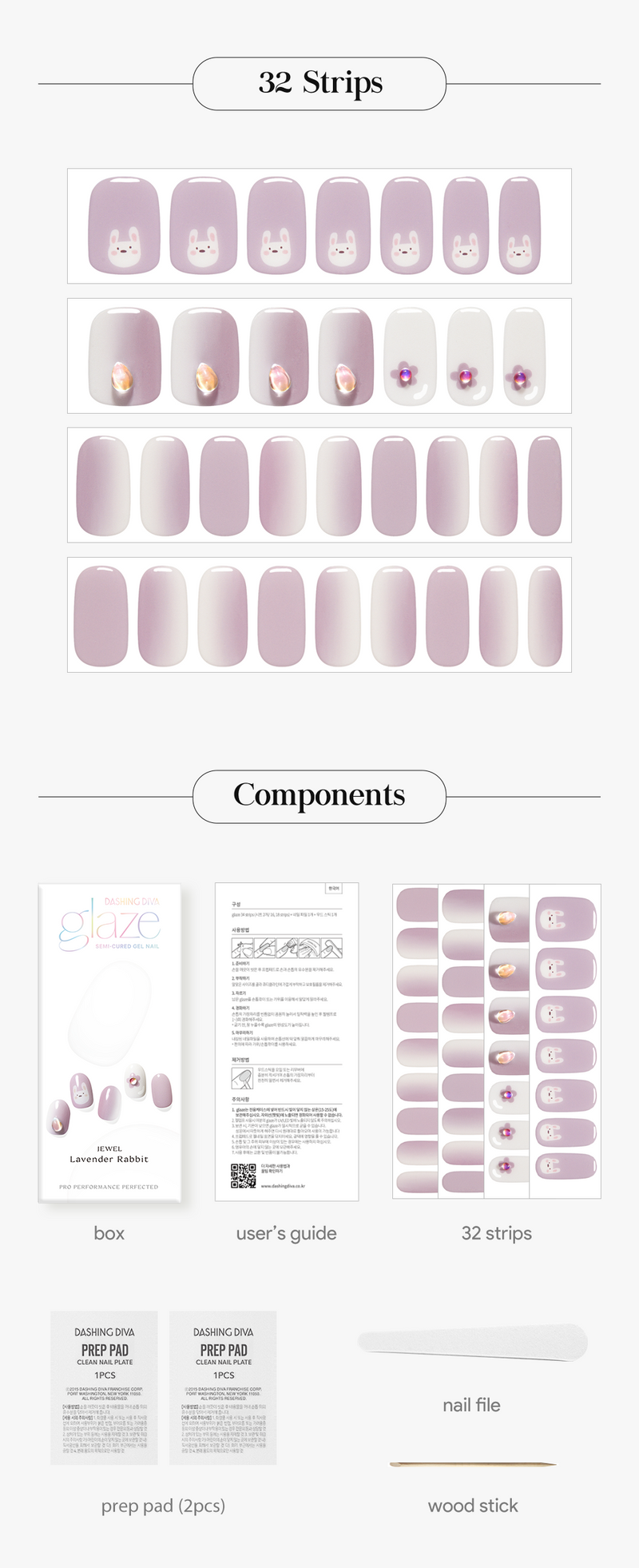 [RAINBOW DROPS] GLAZE GEL NAIL – LAVENDER RABBIT