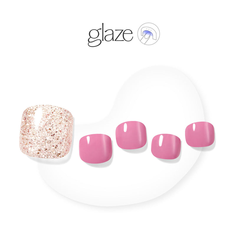 [PEARL & GLITTER PEDI] GLAZE GEL PEDI – ROSE MARTINI